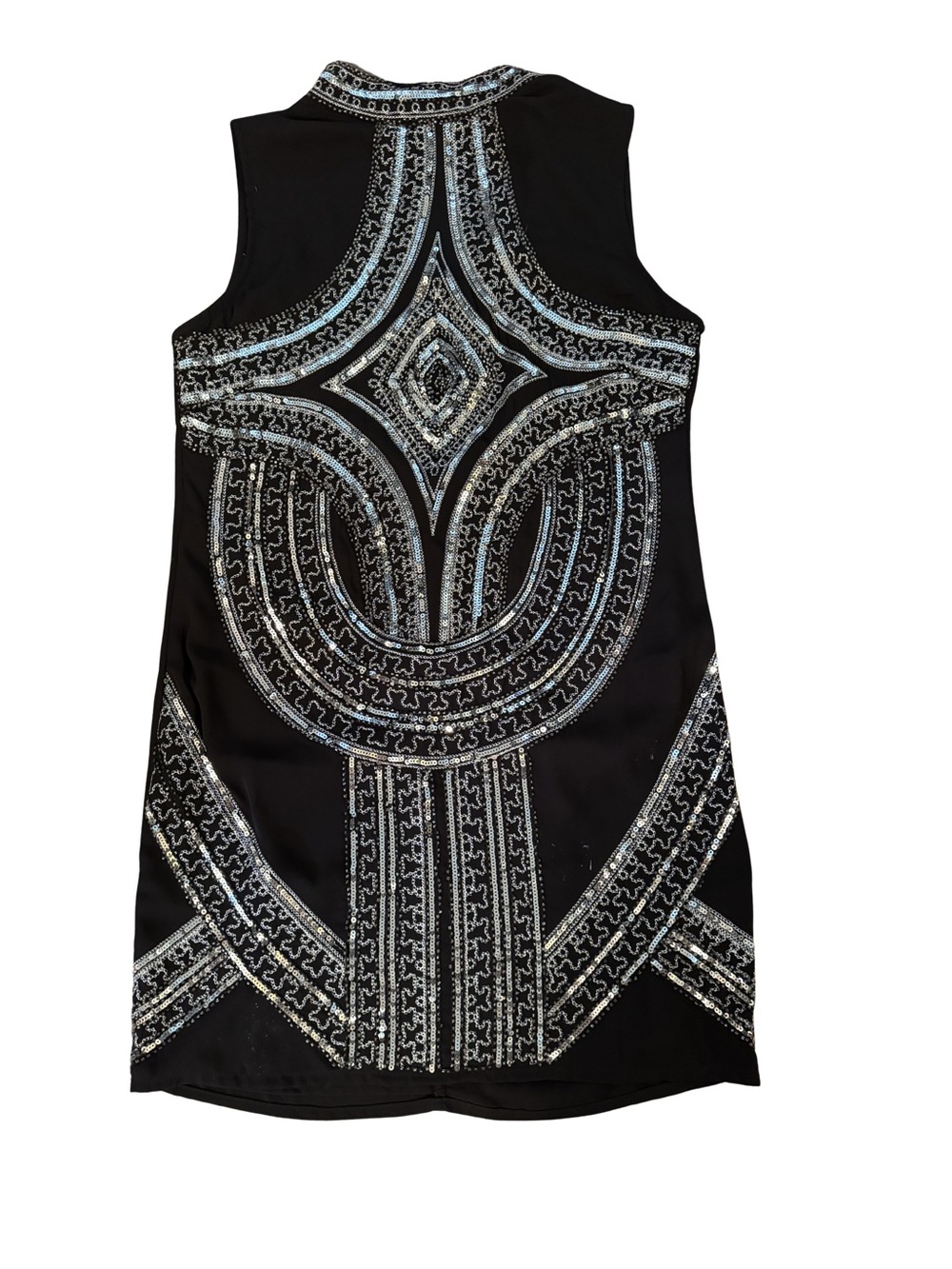 Endless Rose Black Mini Dress with Silver & Light Blue Beading